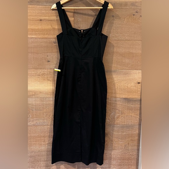 STAUD Sutton Lace Up black Midi Dress size 6 - Picture 4 of 11
